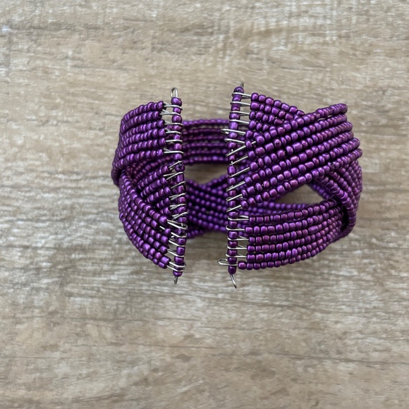 Beaded Wire Cuff Bracelet - Picture 4 of 5